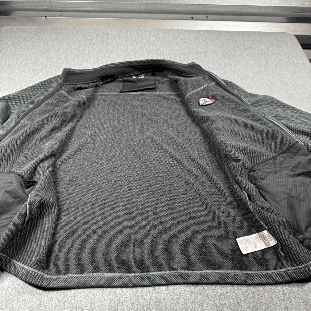 Adidas Golf Jacket Mens XL Gray Textured Knit Full Zip Warmup Mock Neck Athletic
